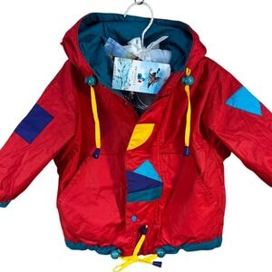 NWT Vintage Brambilla France Kids Colorful Ski Jacket Shell Size 9/12 Months